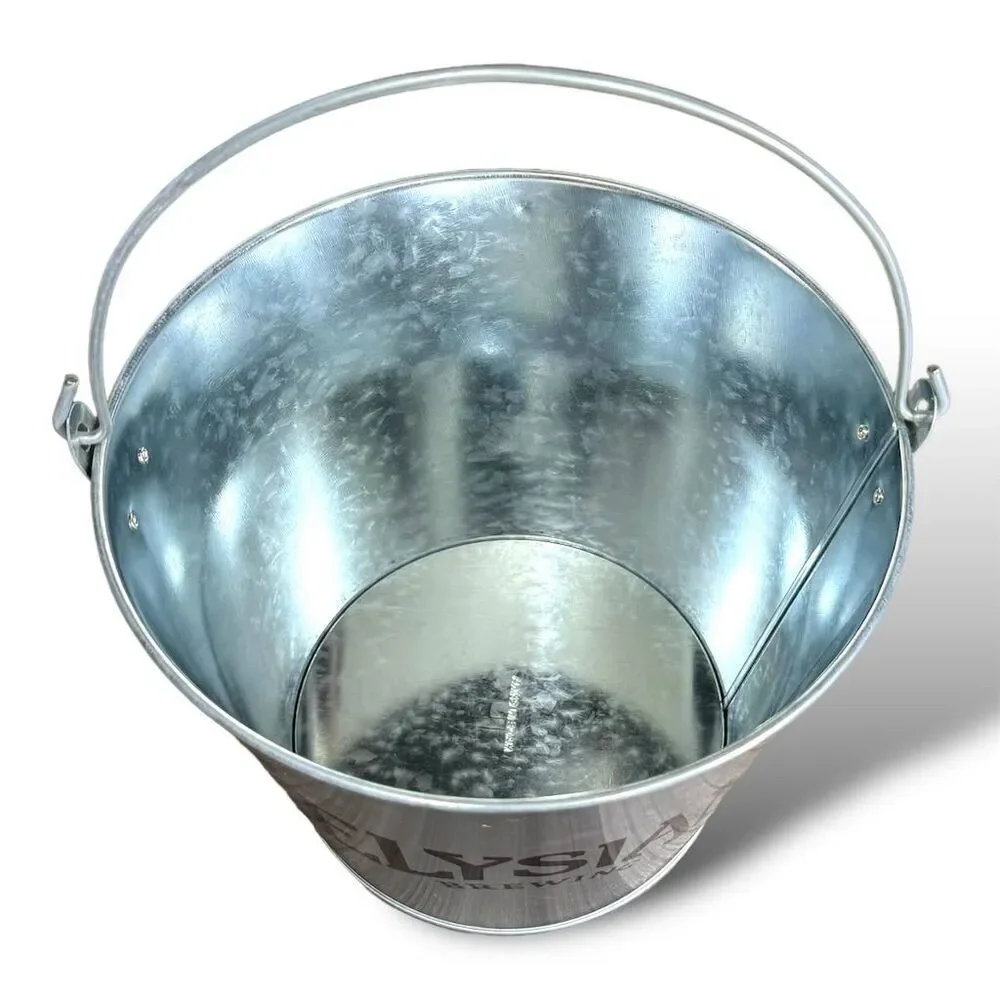 Elysian Brewing Silver Metal Ice Bucket with Handle for Parties &‎ BBQs